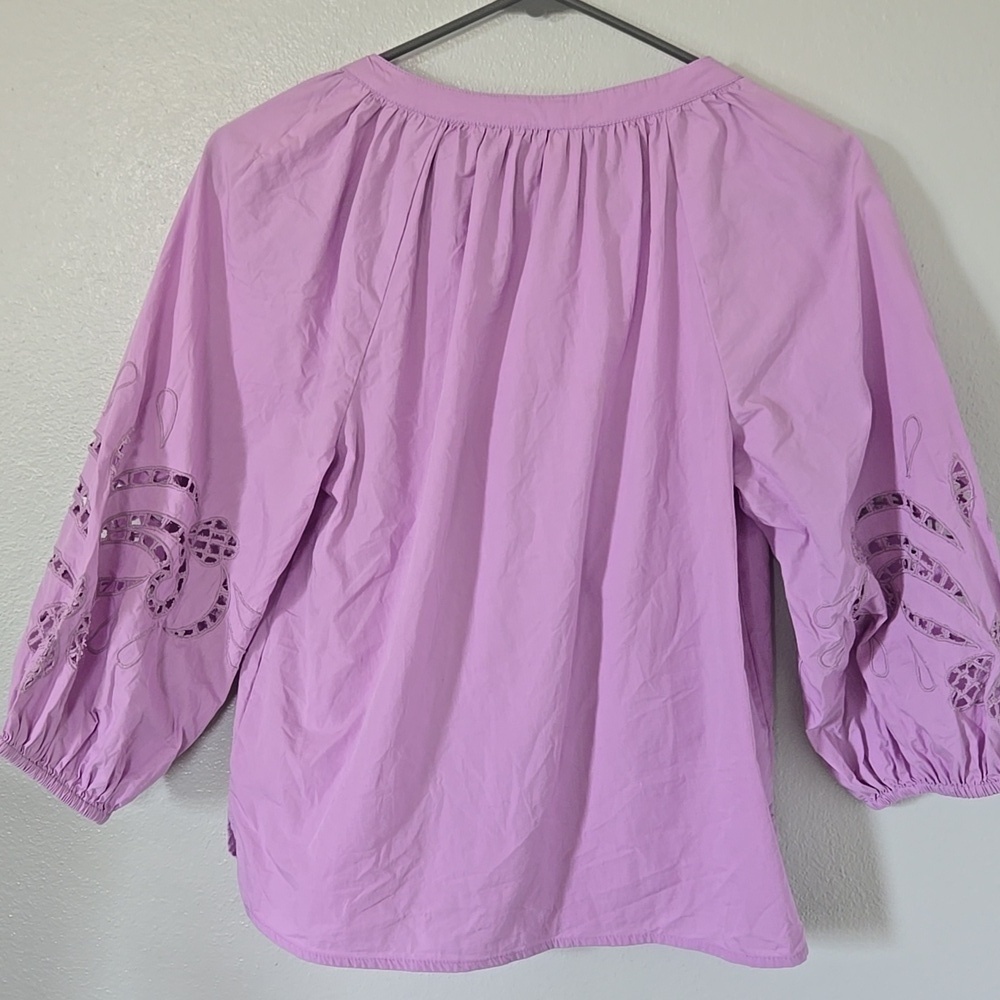 Vince Camuto | Lilac Cotton Blouse Size XS - Picture 3 of 7